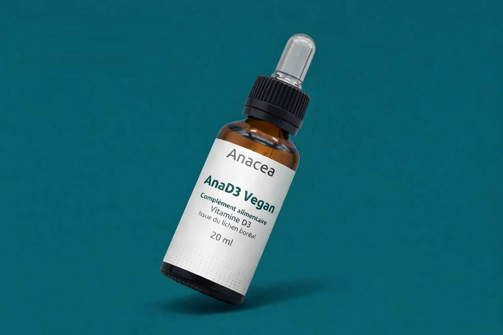 AnaD3 Vegan — Vitamine D3 végétale issue de lichen boréal, 1 000 UI par goutte