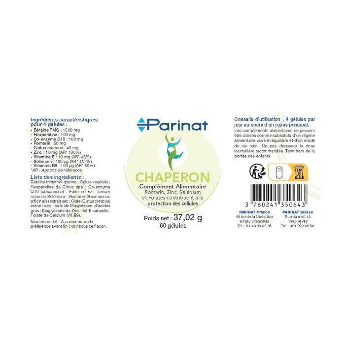 Chaperon - Flacon de 60 gélules