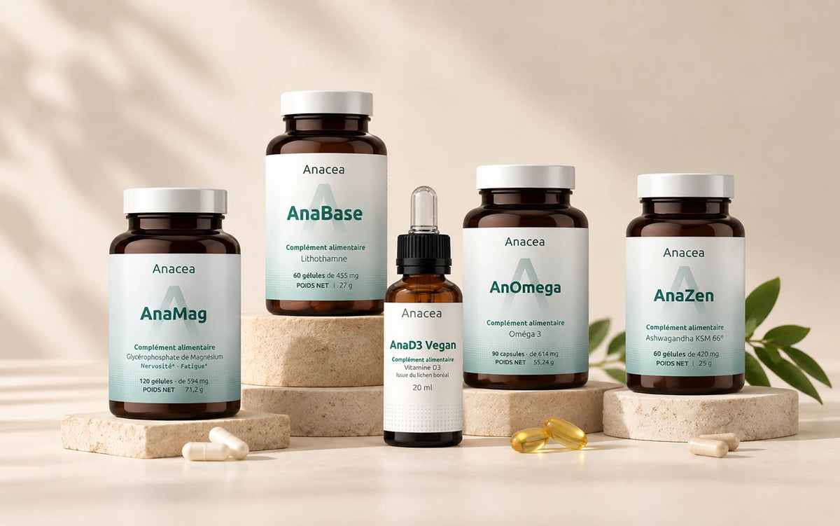 Cure Vitalité Anacea : AnaMag, AnaBase, AnaD3 Vegan, AnOmega et AnaZen