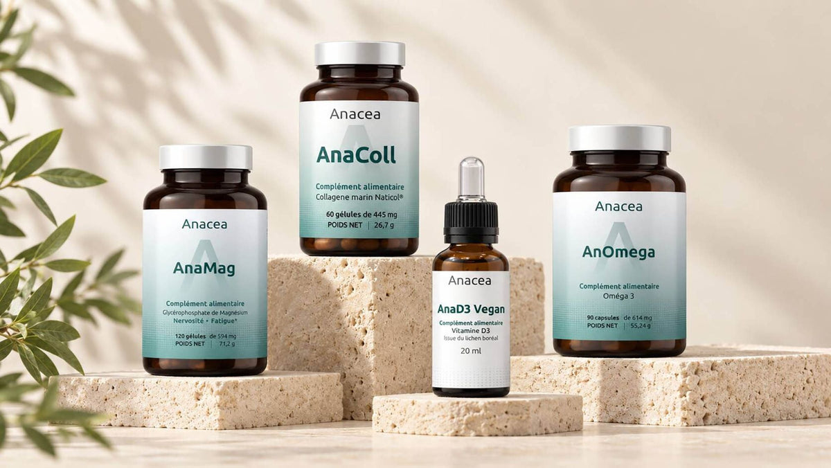 Cure Ossature et équilibre Anacea : AnaMag, AnaColl, AnaD3 Vegan et AnOmega