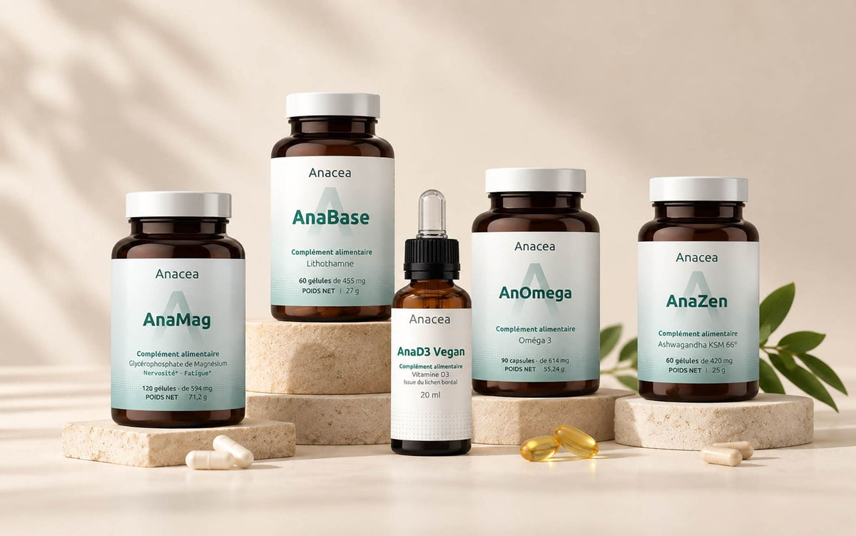 Cure Vitalité Anacea : AnaMag, AnaBase, AnaD3 Vegan, AnOmega et AnaZen